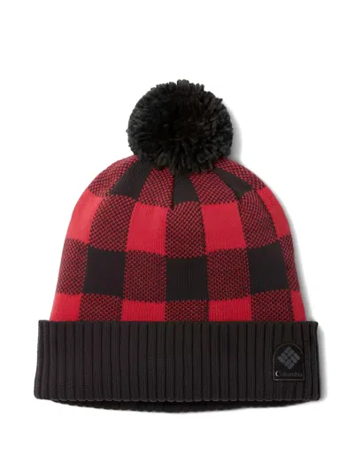Columbia Buffalo-check Pom-pom Beanie In Black