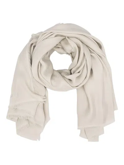 Blugirl Fringed Scarf In White