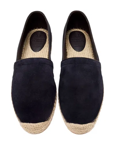 Brunello Cucinelli Suede-leather Espadrille Loafers In Black
