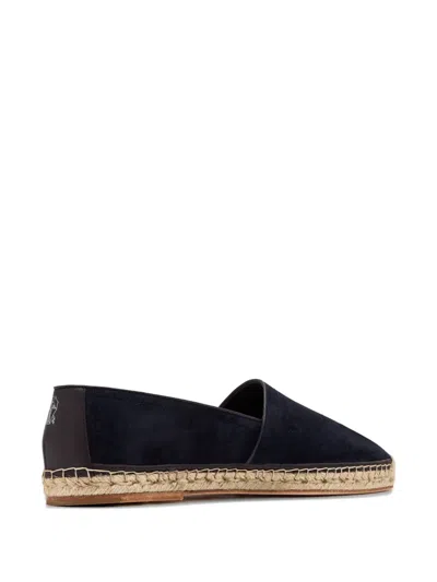 Brunello Cucinelli Suede-leather Espadrille Loafers In Black