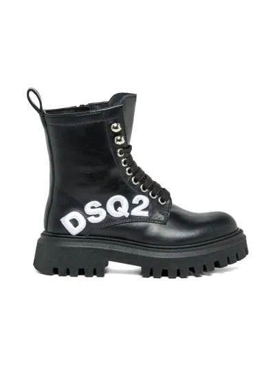 Dsquared2 Stivali Anfibi Con Logo Dsq2 In Black