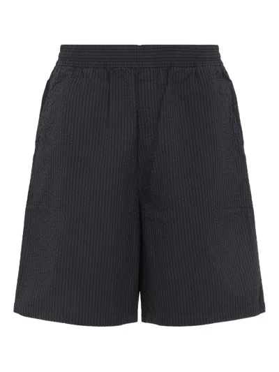Carhartt Wip Textured Shorts With Elastic Waistband In Black