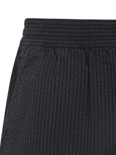 Carhartt Wip Textured Shorts With Elastic Waistband In Black