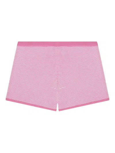 Calle Del Mar Micro Stripes Mini Shorts In Pink