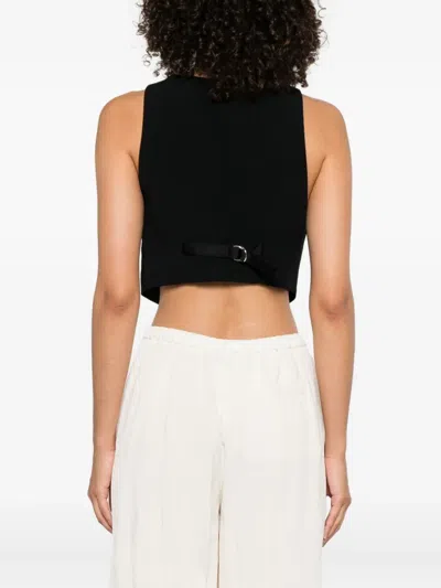 Forte Forte V-neck Adjustable Vest In Black