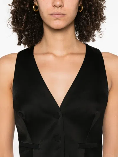 Forte Forte V-neck Adjustable Vest In Black