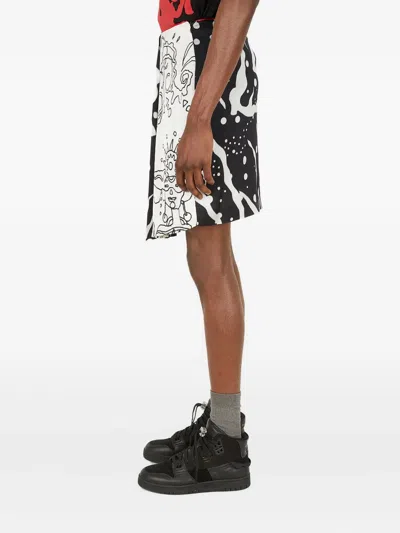 Honey Fucking Dijon Abstract-print Bermuda Shorts In White