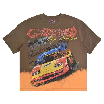 Pre-owned Godspeed F.t.w Tee 'brown Bleached Wash' | Men's Size M