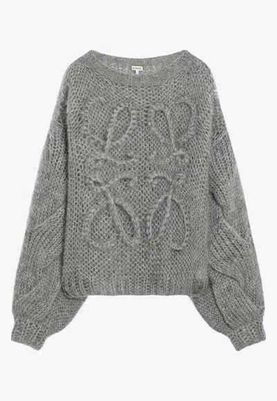 Loewe Logo-embroidered Open-knit Jumper