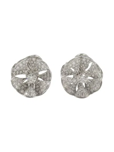 Pre-owned Bvlgari 2010s 18k White Gold Diva Dream Diamond Earrings
