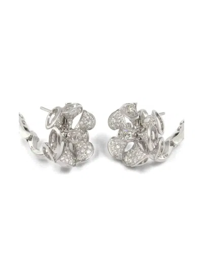 Pre-owned Bvlgari 2010s 18k White Gold Diva Dream Diamond Earrings