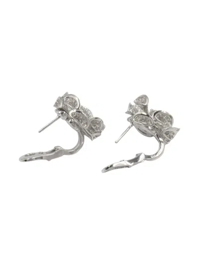 Pre-owned Bvlgari 2010s 18k White Gold Diva Dream Diamond Earrings