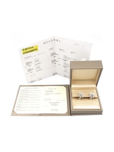 Pre-owned Bvlgari 2010s 18k White Gold Diva Dream Diamond Earrings