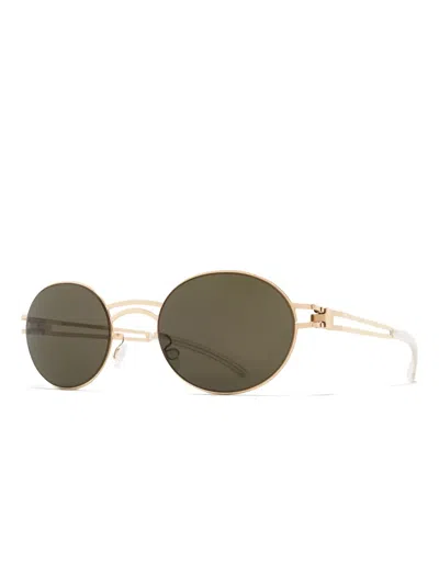 Mykita Dada Round-frame Sunglasses In Green