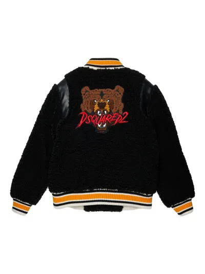 Dsquared2 Bear-embroidered Jacket In Black