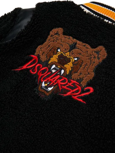 Dsquared2 Bear-embroidered Jacket In Black