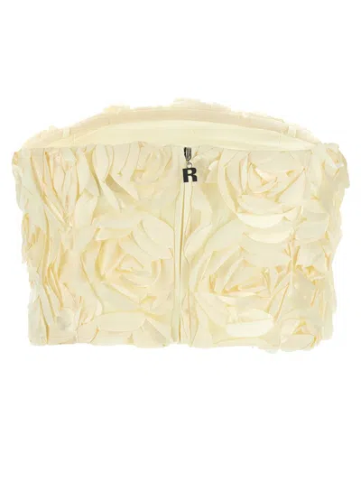 Rotate Birger Christensen Spaghetti Strap Top With Rose Appliques In Neutral