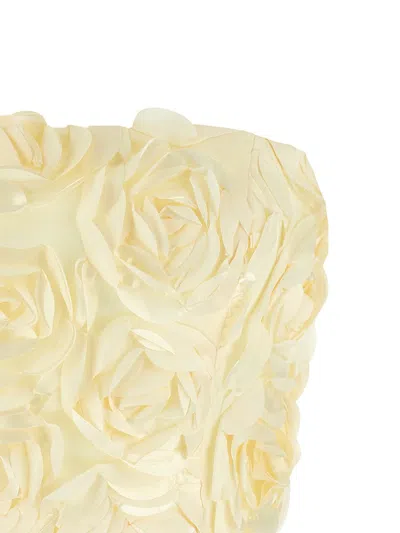 Rotate Birger Christensen Spaghetti Strap Top With Rose Appliques In Neutral