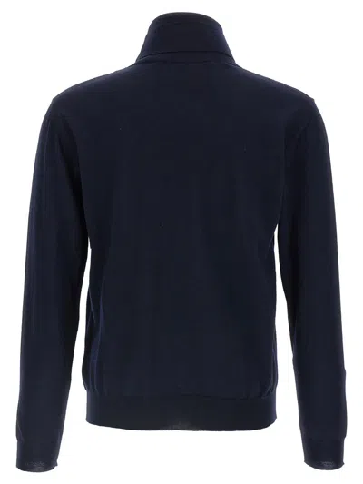 Valentino Virgin Wool Turtleneck Sweater In Blue