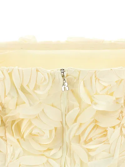 Rotate Birger Christensen Spaghetti Strap Top With Rose Appliques In Neutral