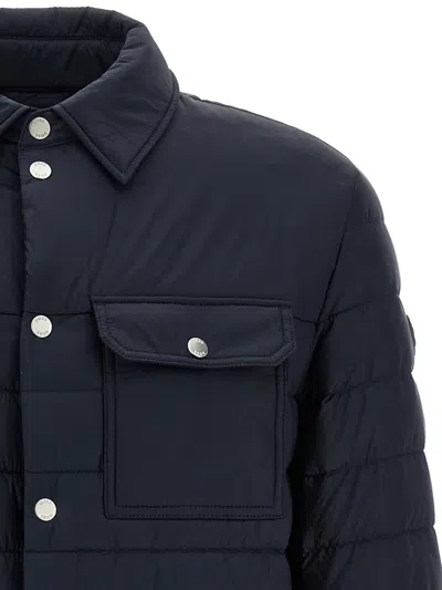 Hugo Boss Quilted Shirt-collar Padded Jacket In Blue