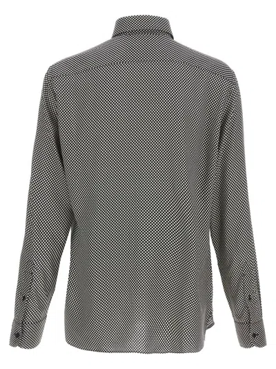 Tom Ford Black Polka Dot Lyocell Shirt In Gray