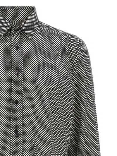 Tom Ford Black Polka Dot Lyocell Shirt In Gray