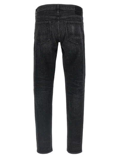 Tom Ford Stonewashed Five-pocket Jeans In Black