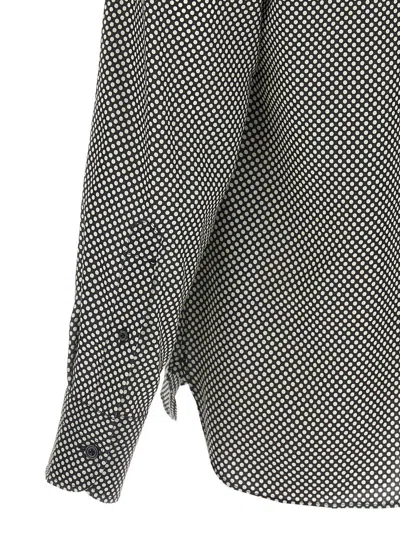Tom Ford Black Polka Dot Lyocell Shirt In Gray
