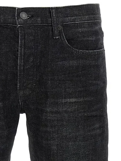 Tom Ford Stonewashed Five-pocket Jeans In Black