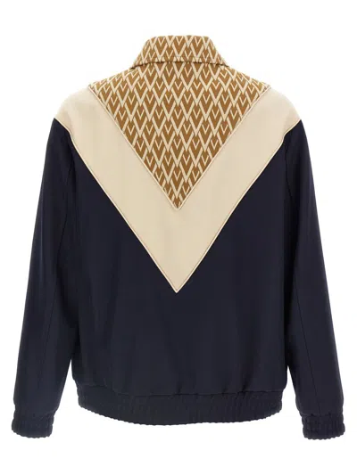 Valentino Wool And Cotton Jacket With Chevron Pattern