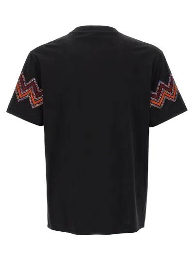 Missoni T-shirt With Maxi Chevron Insert In Black
