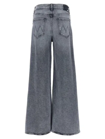 Mother Wide Leg Stretch Cotton Jeans In Blue