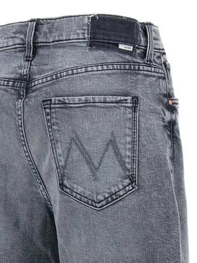 Mother Wide Leg Stretch Cotton Jeans In Blue