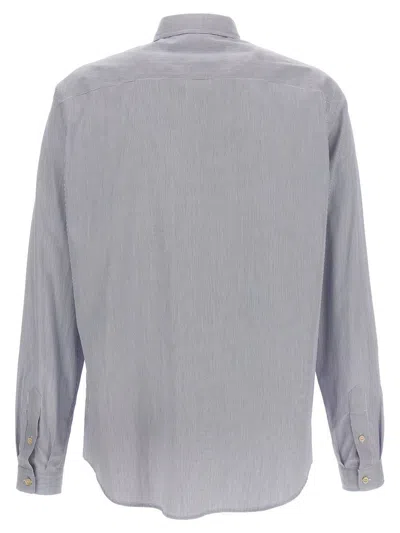 Valentino Garavani Striped Shirt Shirt And Blouse Light Blue In Gray