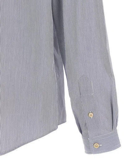 Valentino Garavani Striped Shirt Shirt And Blouse Light Blue In Gray