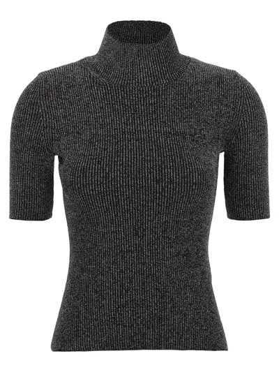 Missoni Silver Roll-neck Sweater In Black