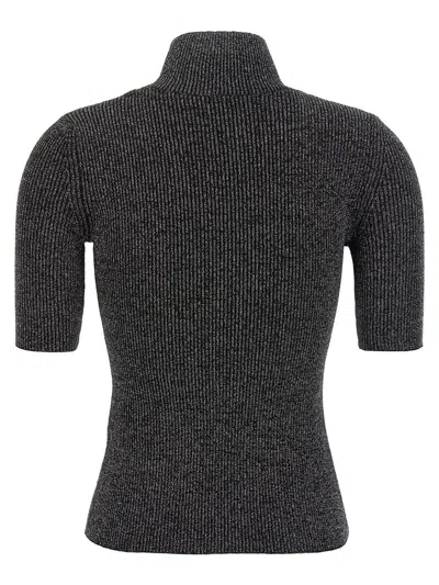Missoni Silver Roll-neck Sweater In Black