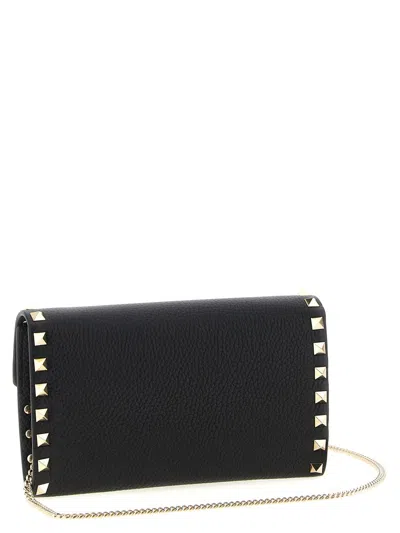 Valentino Garavani  Garavani 'rockstud' Wallet On Chain In Black