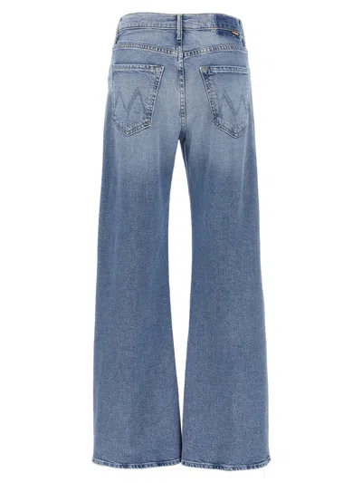 Mother Lasso Sneak Jeans In Combined Cotton Stretch In Blue