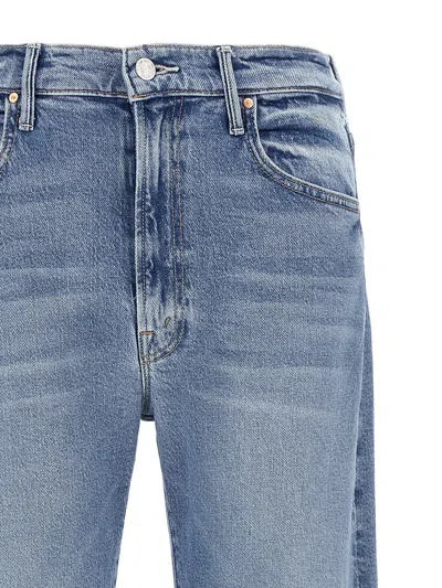 Mother Lasso Sneak Jeans In Combined Cotton Stretch In Blue