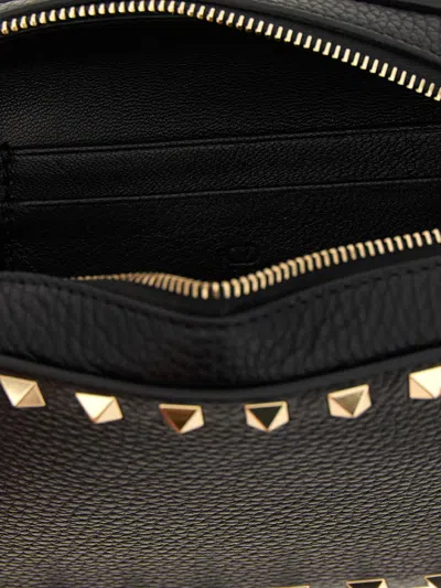 Valentino Black Rockstud Mini Crossbody Bag In Black