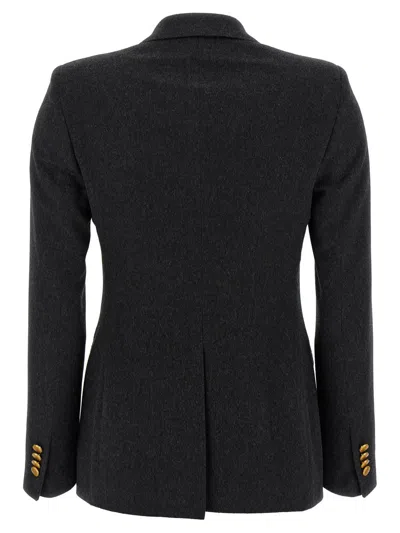 Tagliatore Double-breasted Wool Jacket With Peak Lapels In Black