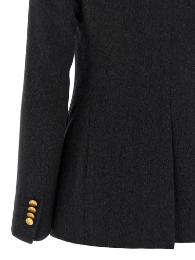 Tagliatore Double-breasted Wool Jacket With Peak Lapels In Black