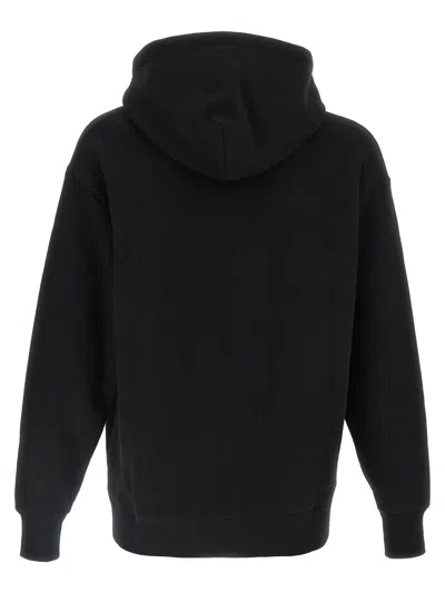 Valentino Garavani Brushed Cotton Hoodie With Vg Patch In Black
