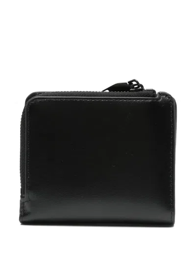 Diesel Holi-d Logo-plaque Zip-around Wallet In Black