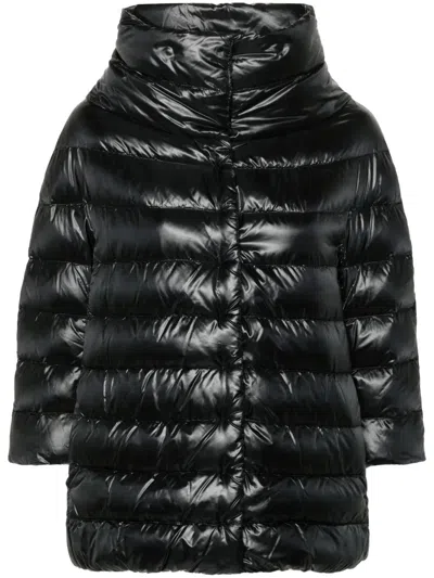 Herno Padded Long Coat With Flared Silhouette