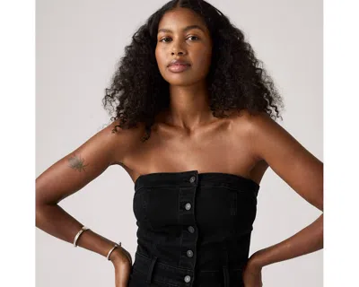 Levi's Denim Bustier Dress In Black