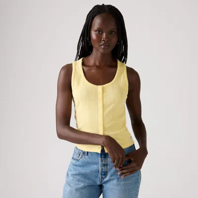 Levi's Dry Goods Pointelle Tank Top In Yellow