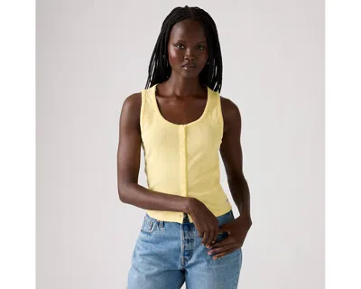 Levi's Dry Goods Pointelle Tank Top In Yellow